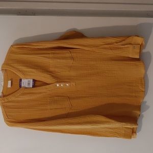 Mote 100% cotton long sleeve blouse gold yellow